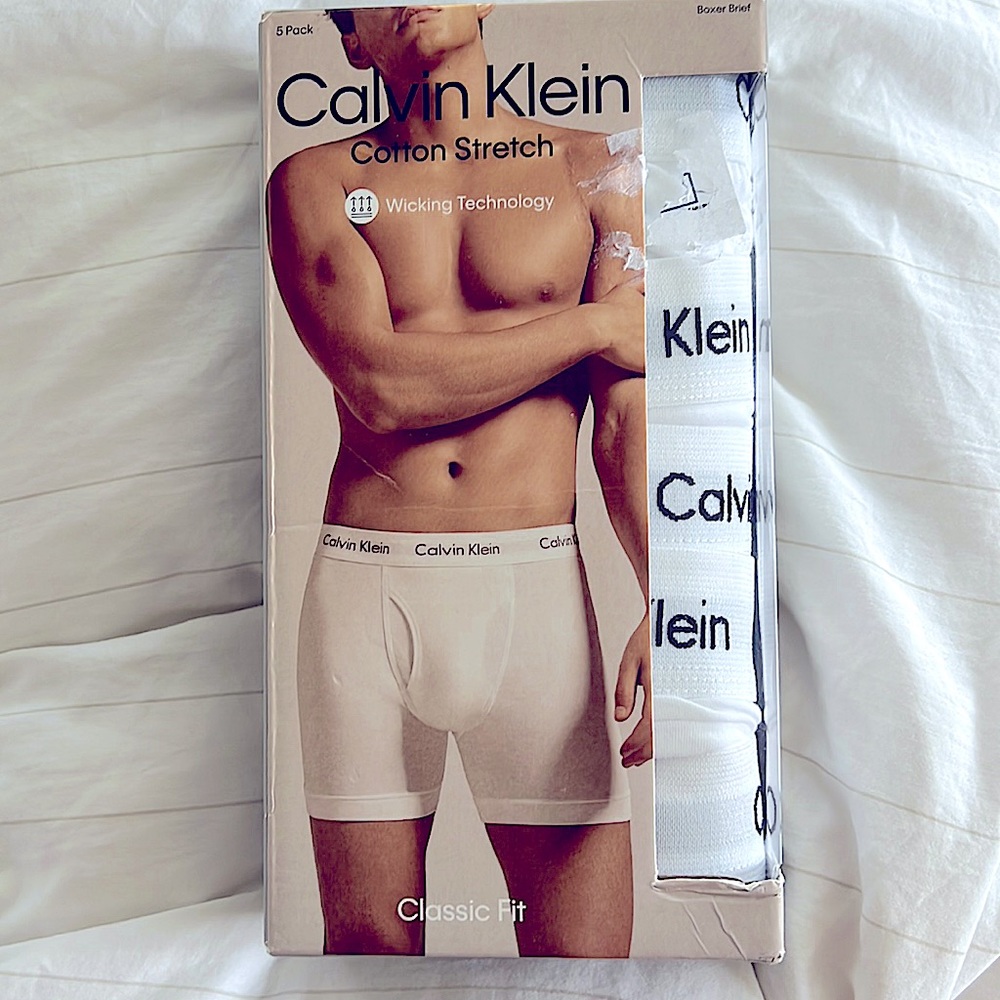 Calvin Klein Boxer Brief 5 pack Medium Classic Fit Cotton Stretch White